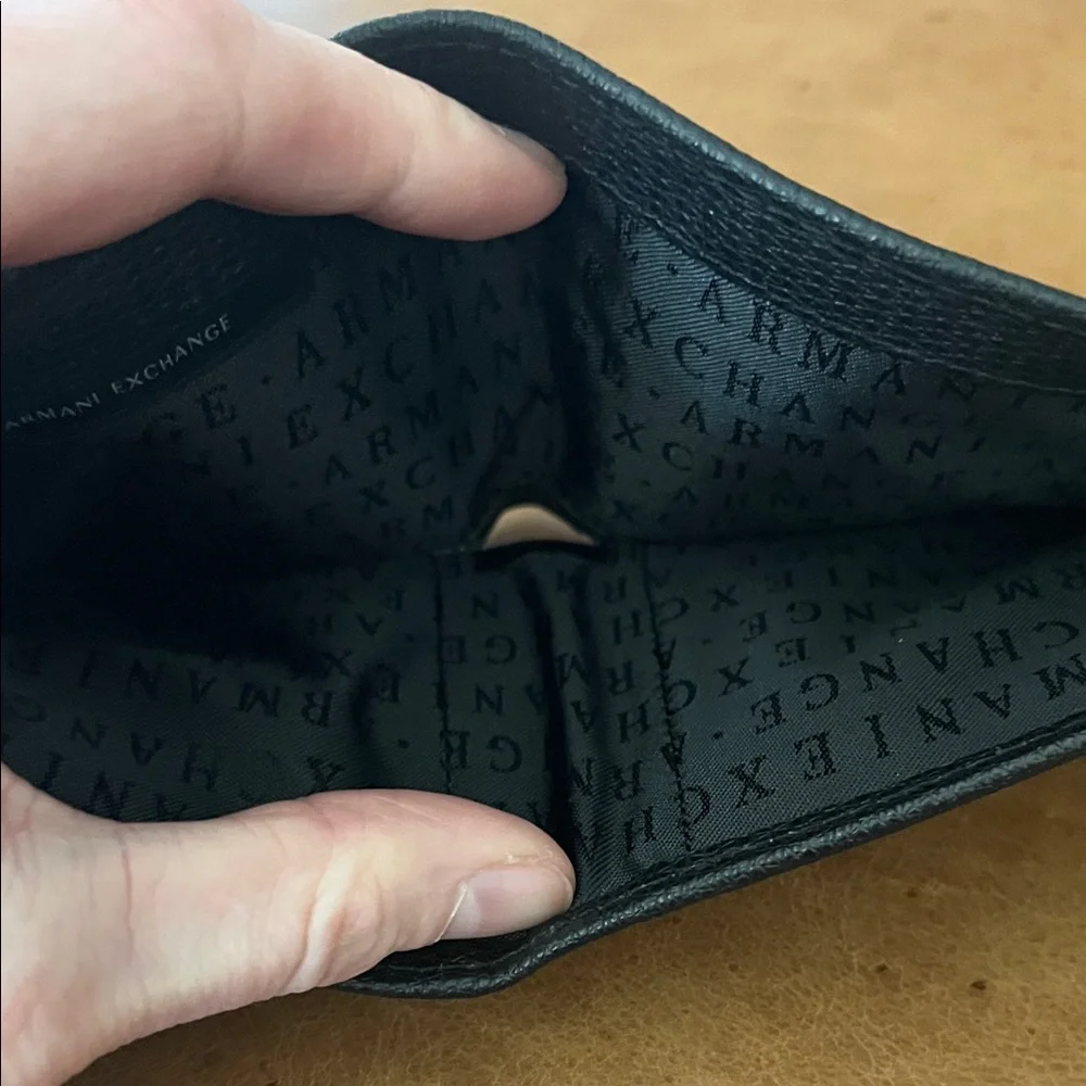 Giorgio Armani Black Textured Card Holder